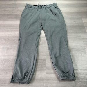 Nike Dri-FIT Track Pants Womens Medium Gray Fleece Zip Hem Athletic 803435-065